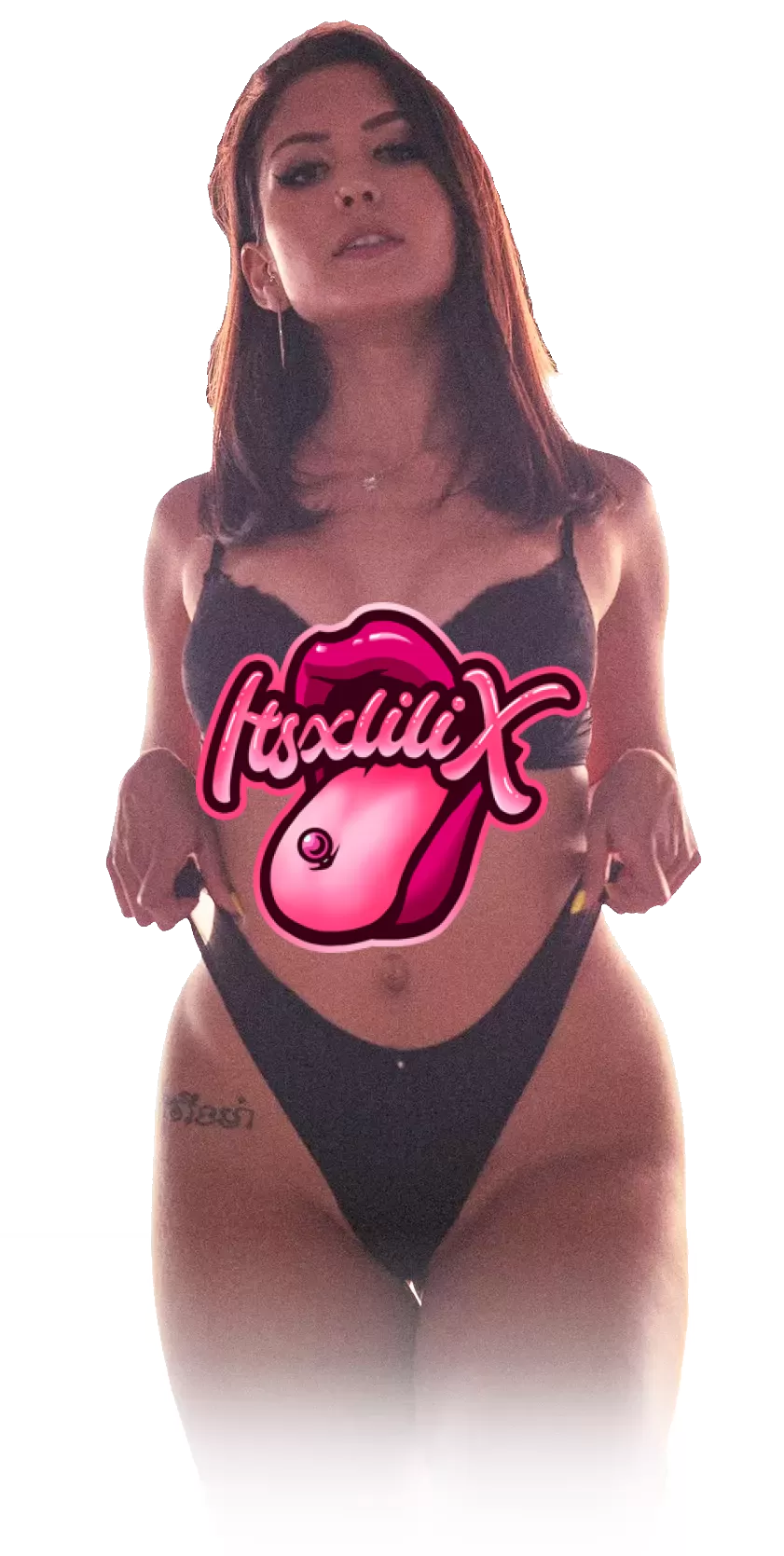 Pornstar Itsxlilix with black lingerie